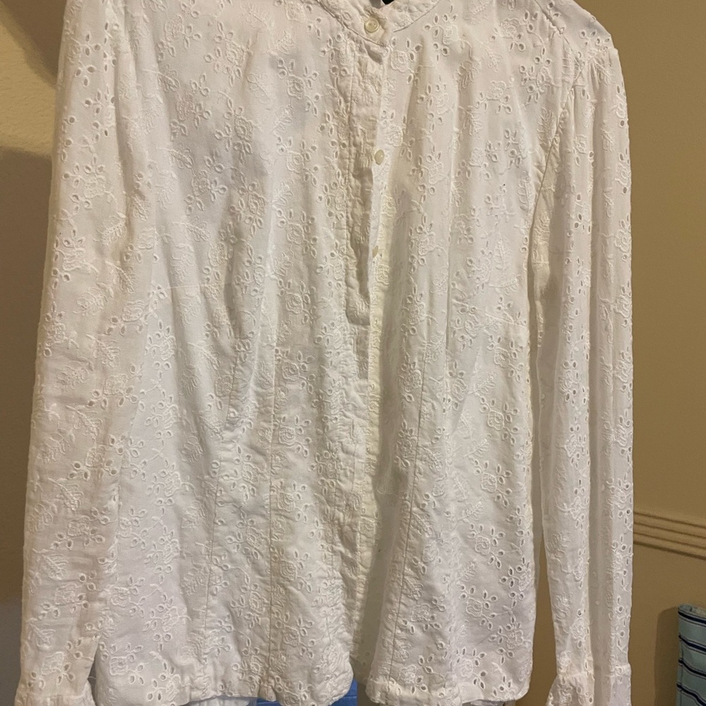 Ralph Lauren Eyelet long sleeve blouse
